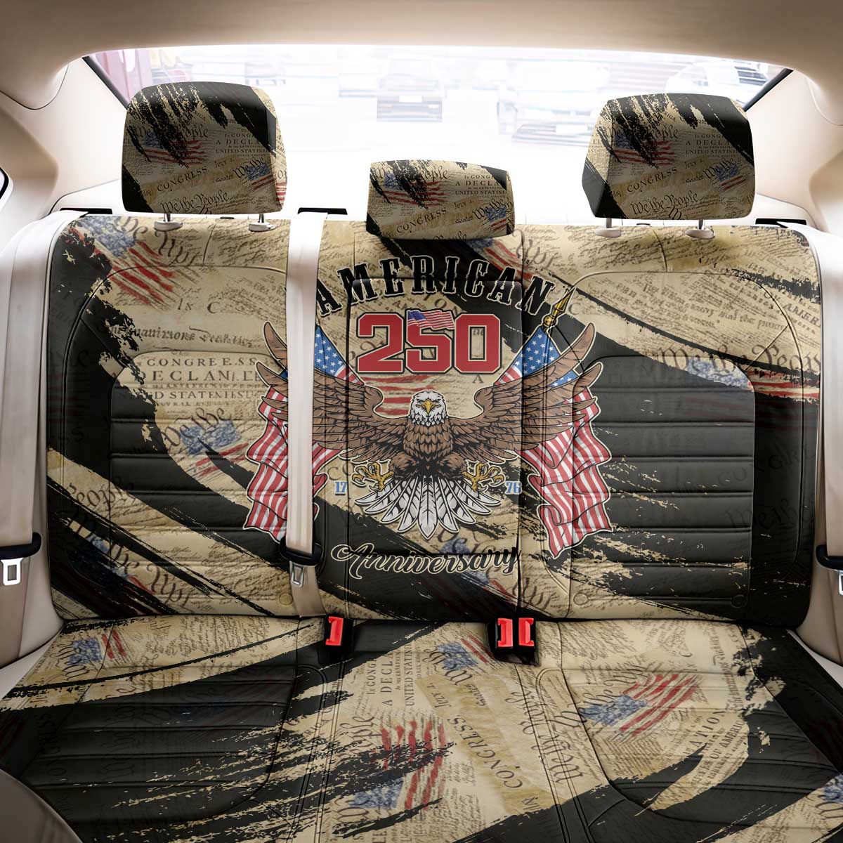 American 250th Anniversary Back Car Seat Cover We The People - Wonder Print Shop