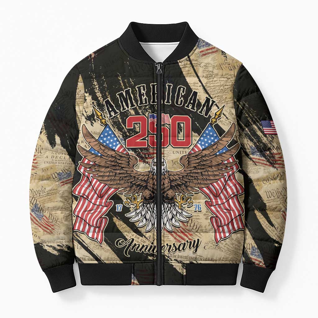 Personalized American 250th Anniversary Bomber Puffer Jacket We The People - Wonder Print Shop