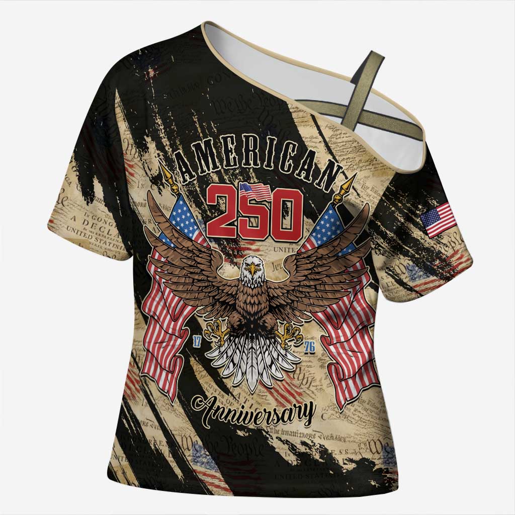 Personalized American 250th Anniversary Cross Shoulder Shirt We The People - Wonder Print Shop