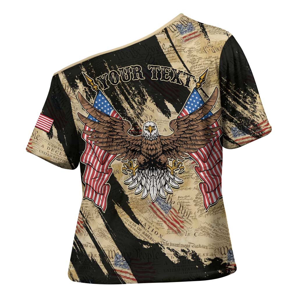Personalized American 250th Anniversary Cross Shoulder Shirt We The People - Wonder Print Shop
