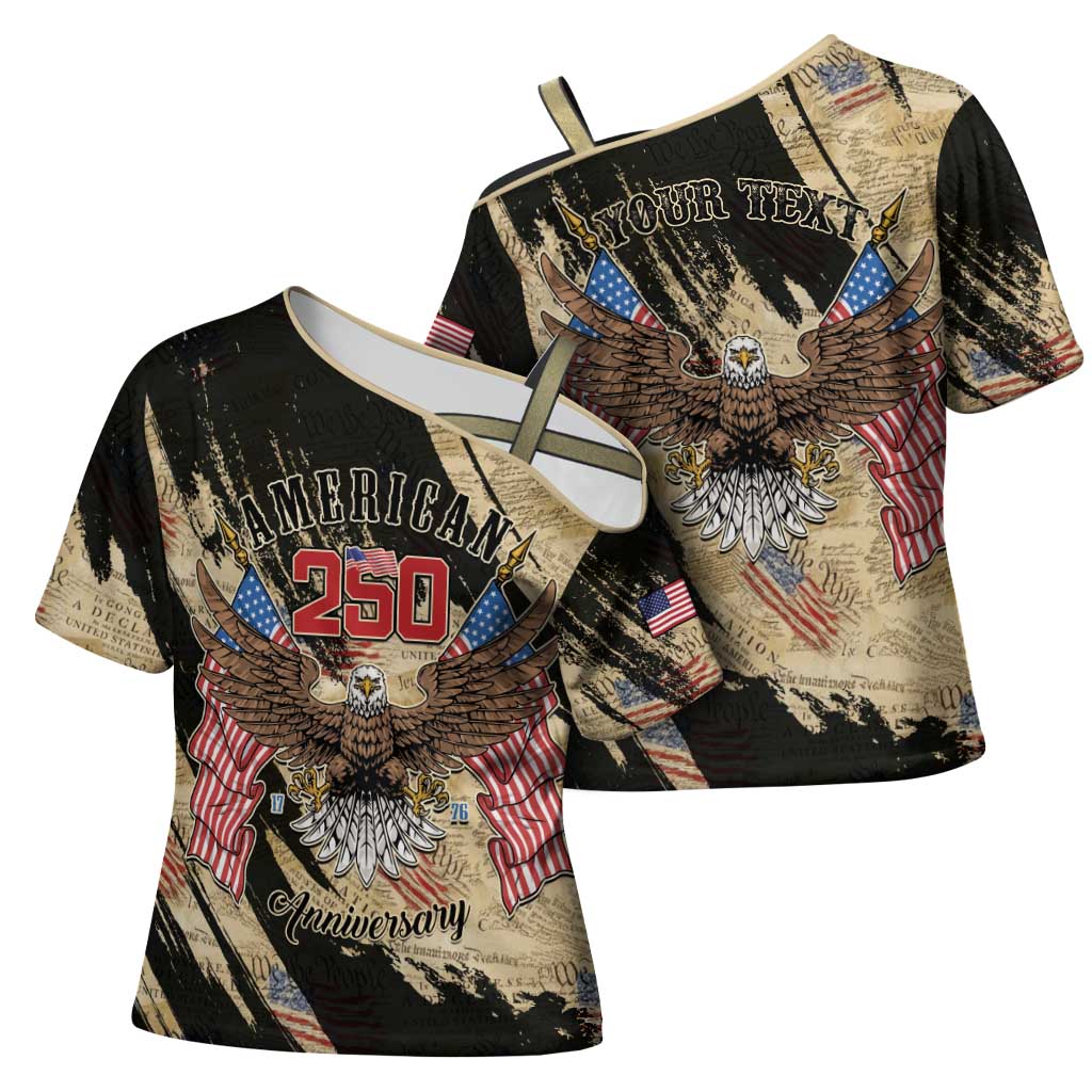 Personalized American 250th Anniversary Cross Shoulder Shirt We The People - Wonder Print Shop