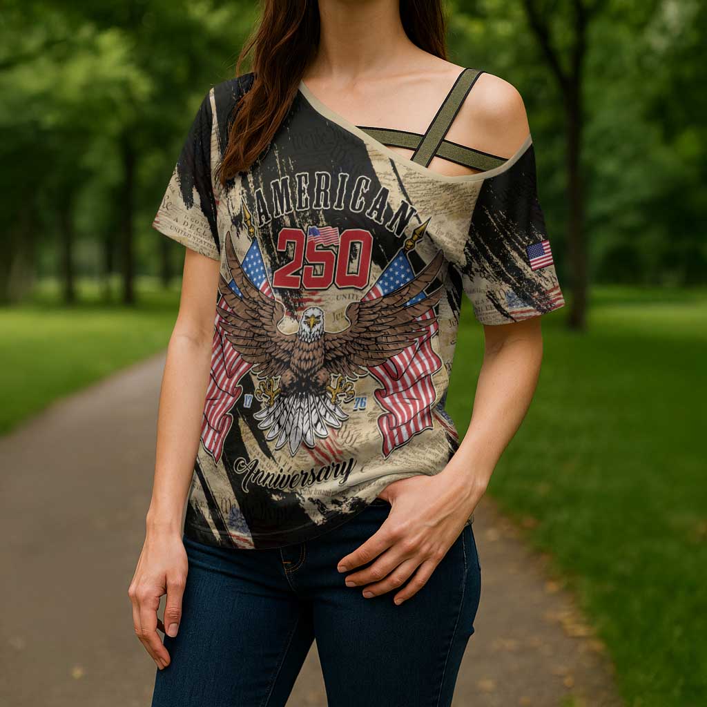 Personalized American 250th Anniversary Cross Shoulder Shirt We The People - Wonder Print Shop