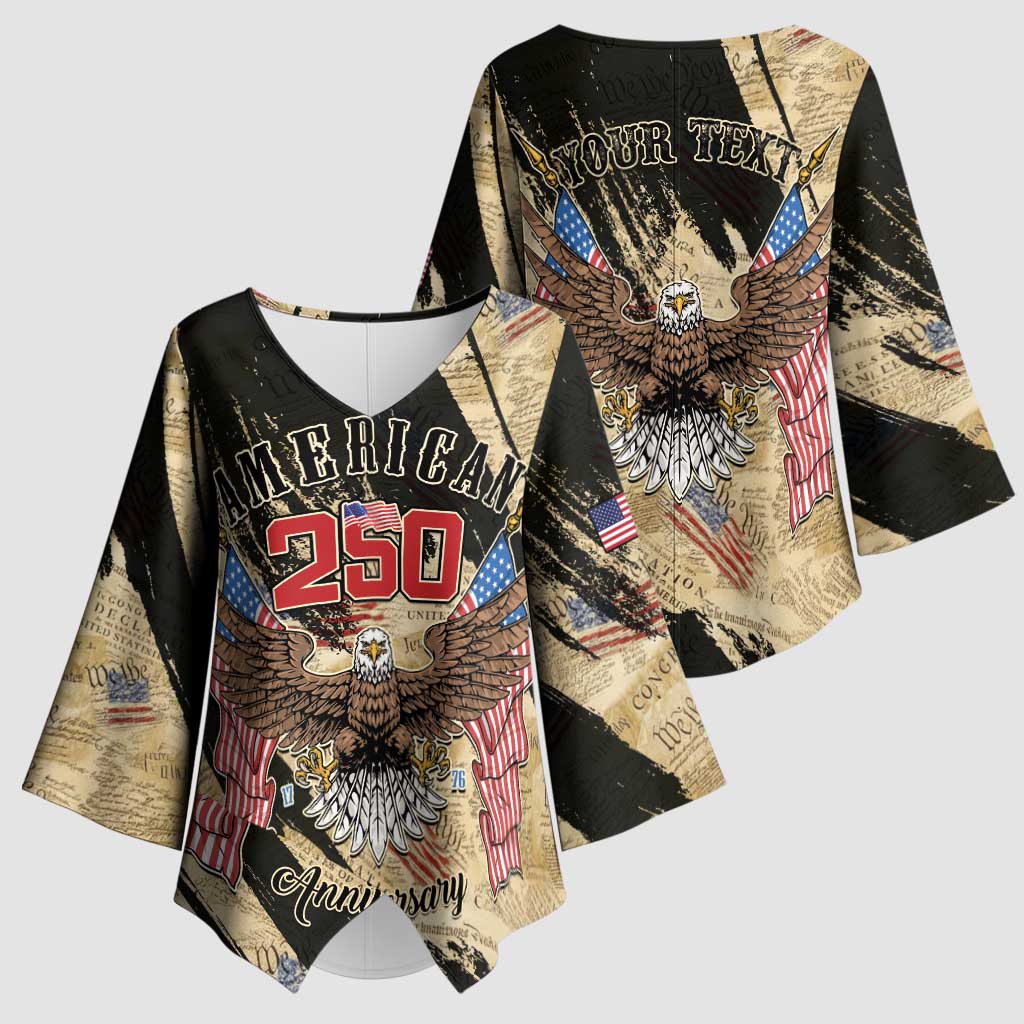 Personalized American 250th Anniversary Kimono Sleeve Blouse We The People - Wonder Print Shop