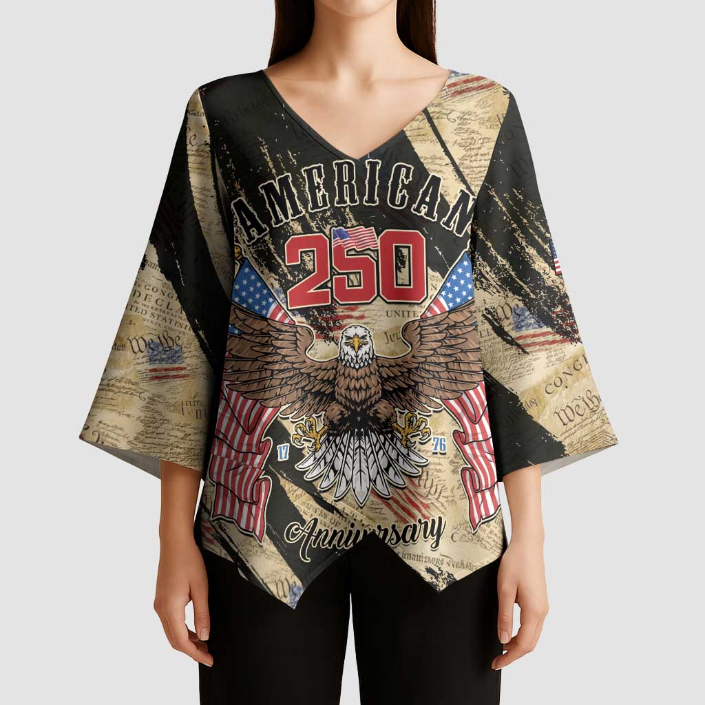 Personalized American 250th Anniversary Kimono Sleeve Blouse We The People - Wonder Print Shop