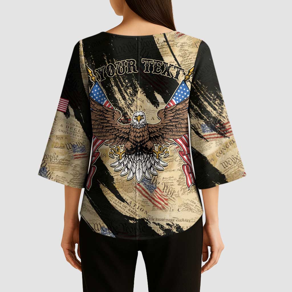 Personalized American 250th Anniversary Kimono Sleeve Blouse We The People - Wonder Print Shop