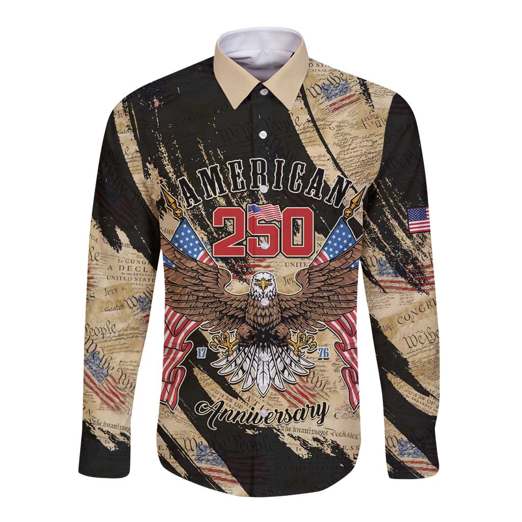 Personalized American 250th Anniversary Long Sleeve Button Shirt We The People - Wonder Print Shop