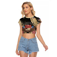 Personalized American 250th Anniversary Raglan Cropped T Shirt We The People - Wonder Print Shop
