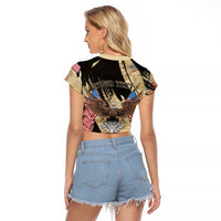 Personalized American 250th Anniversary Raglan Cropped T Shirt We The People - Wonder Print Shop