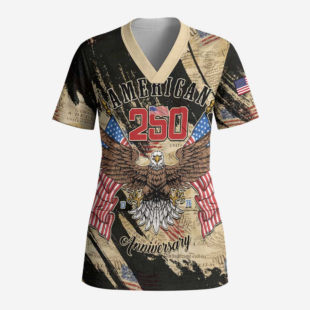 Personalized American 250th Anniversary Scrub Top We The People - Wonder Print Shop