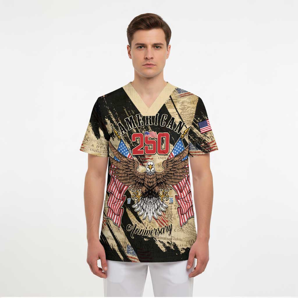 Personalized American 250th Anniversary Scrub Top We The People - Wonder Print Shop