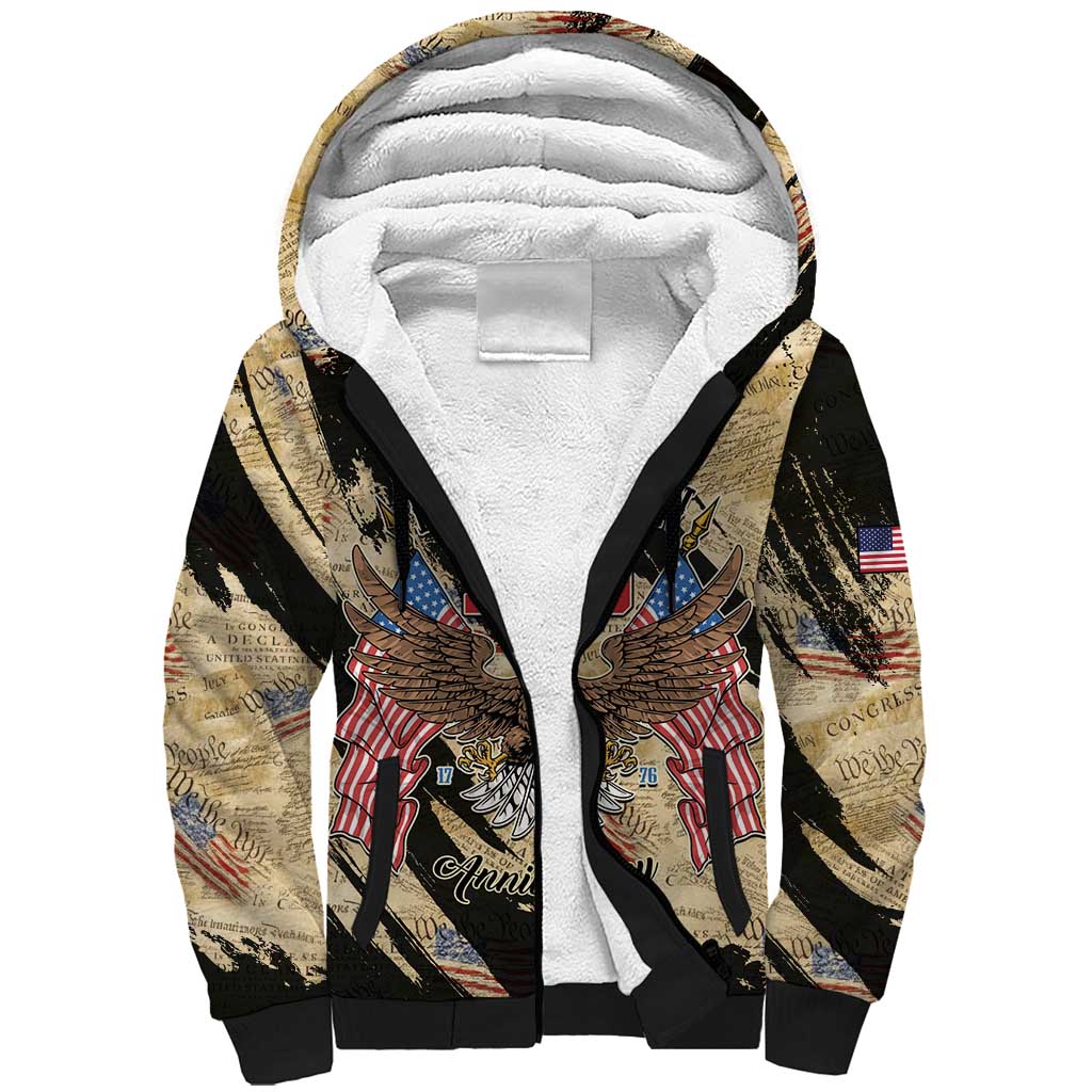 Personalized American 250th Anniversary Sherpa Hoodie We The People - Wonder Print Shop