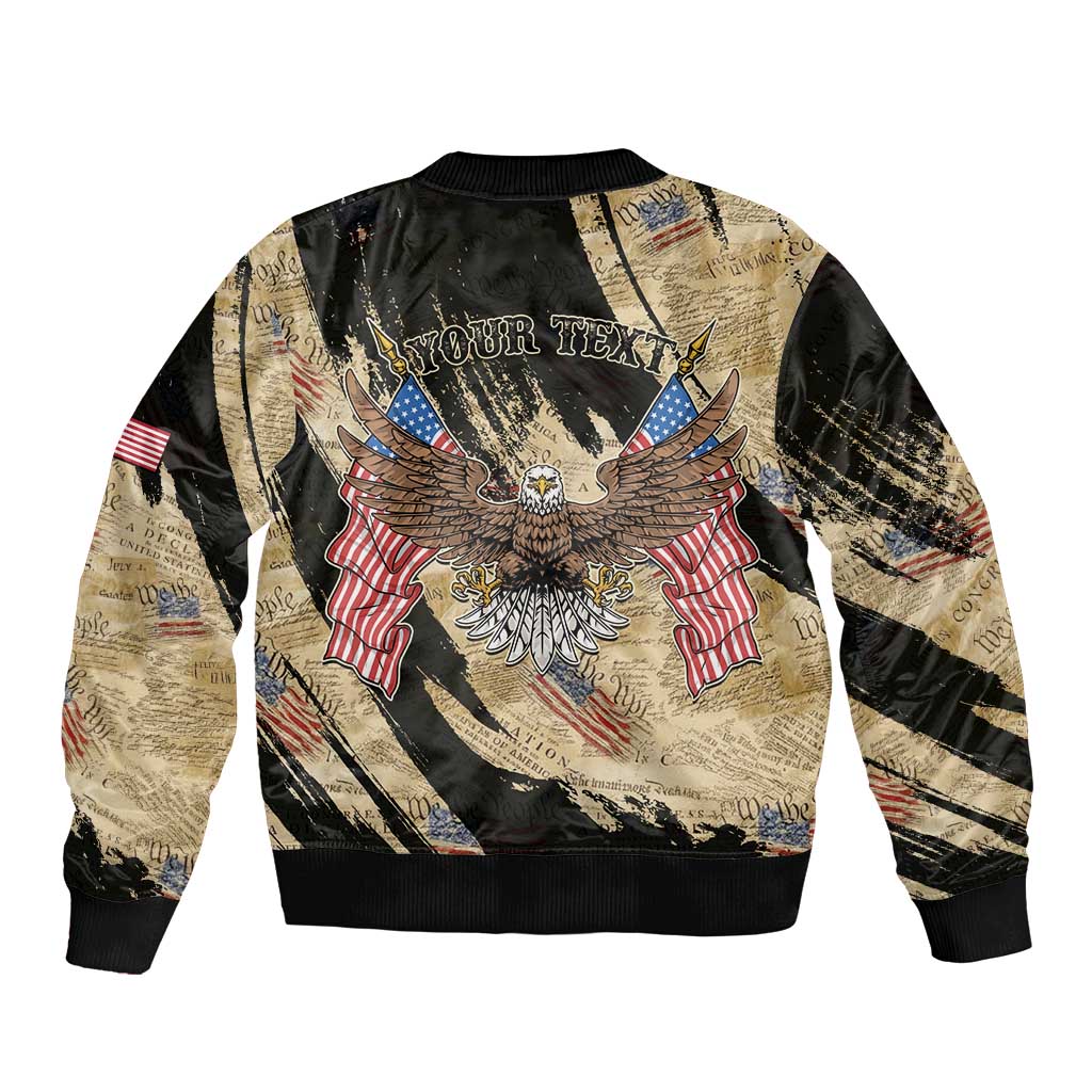 Personalized American 250th Anniversary Sleeve Zip Bomber Jacket We The People - Wonder Print Shop