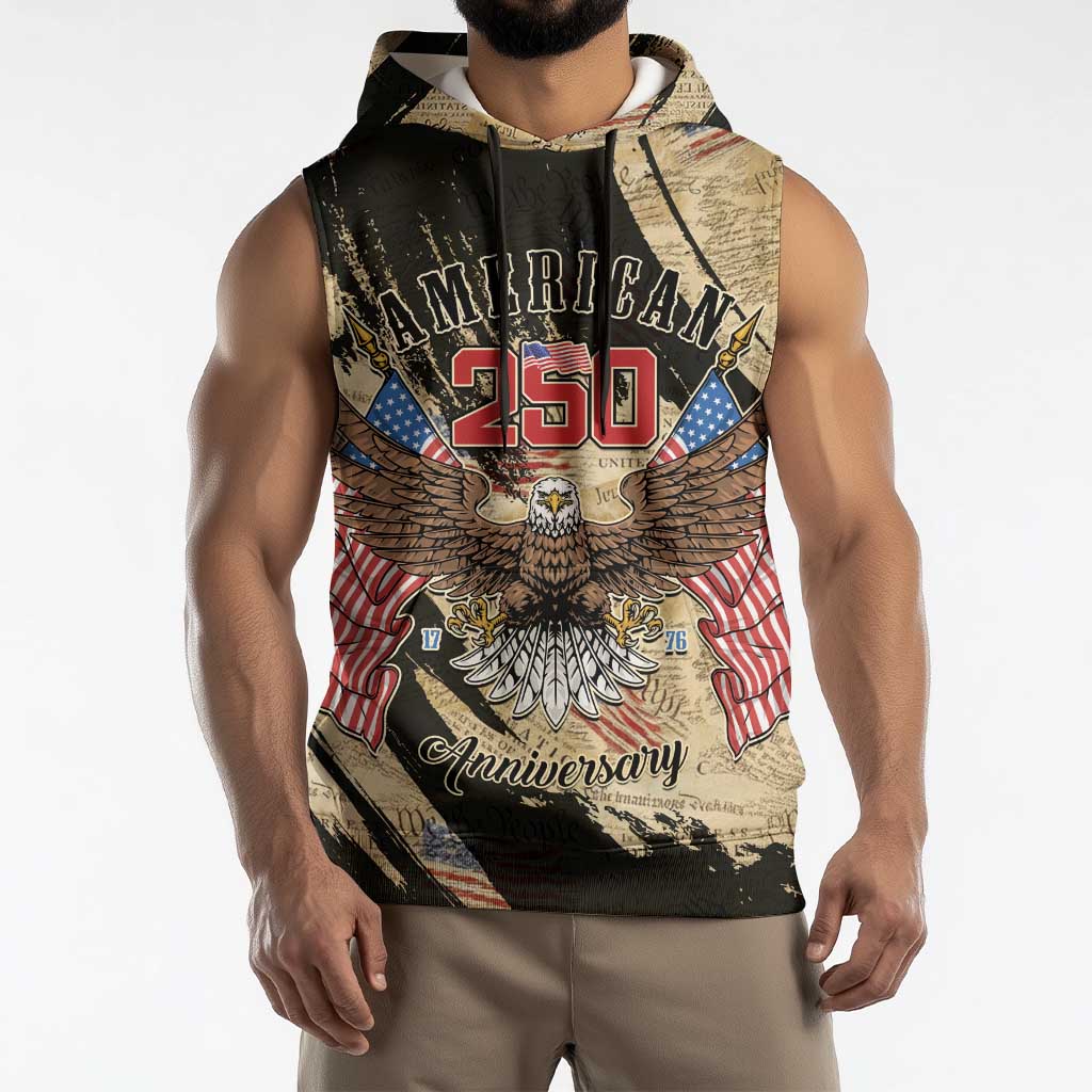 Personalized American 250th Anniversary Sleeveless Hoodie We The People - Wonder Print Shop