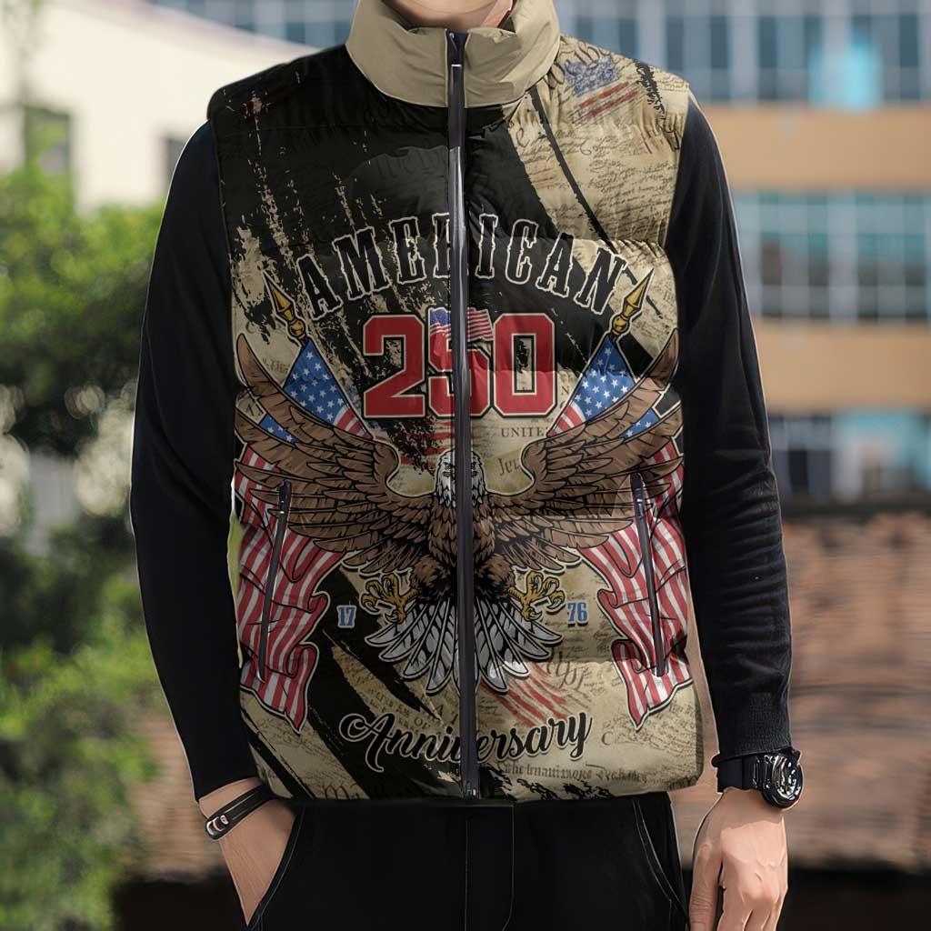 Personalized American 250th Anniversary Sleeveless Puffer Jacket We The People - Wonder Print Shop