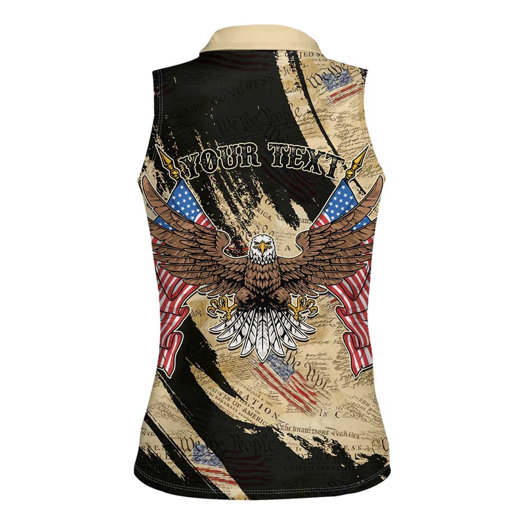 Personalized American 250th Anniversary Women Sleeveless Polo Shirt We The People - Wonder Print Shop