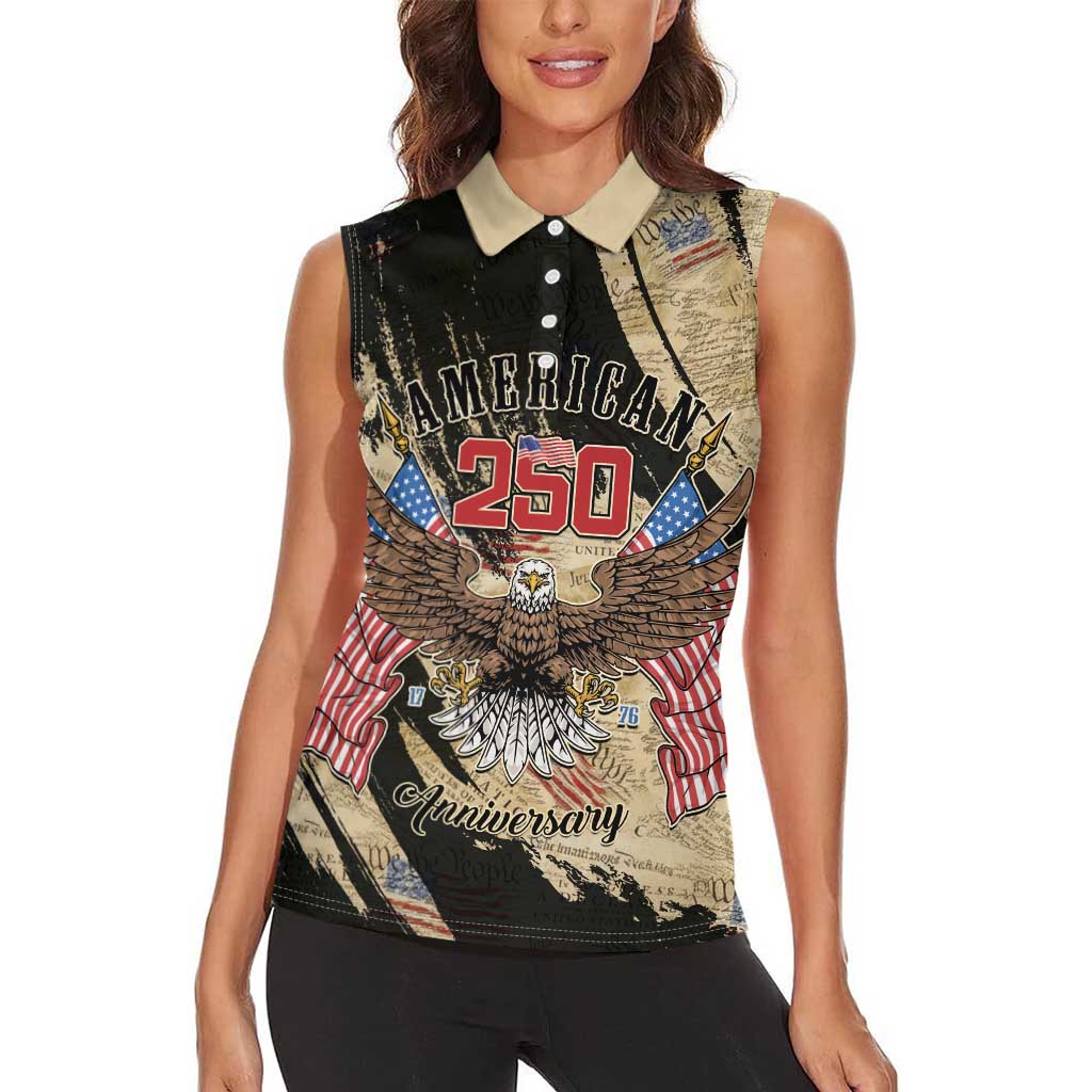 Personalized American 250th Anniversary Women Sleeveless Polo Shirt We The People - Wonder Print Shop