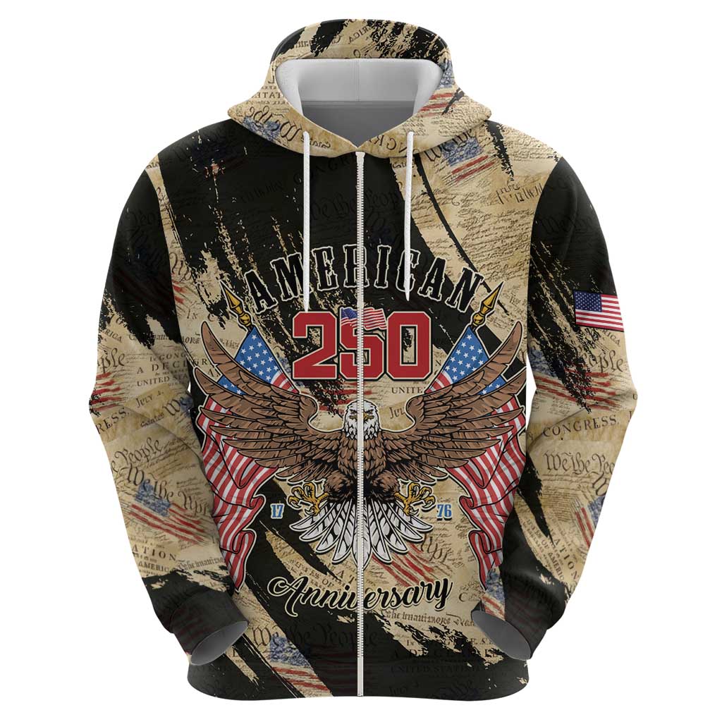Personalized American 250th Anniversary Zip Hoodie We The People - Wonder Print Shop