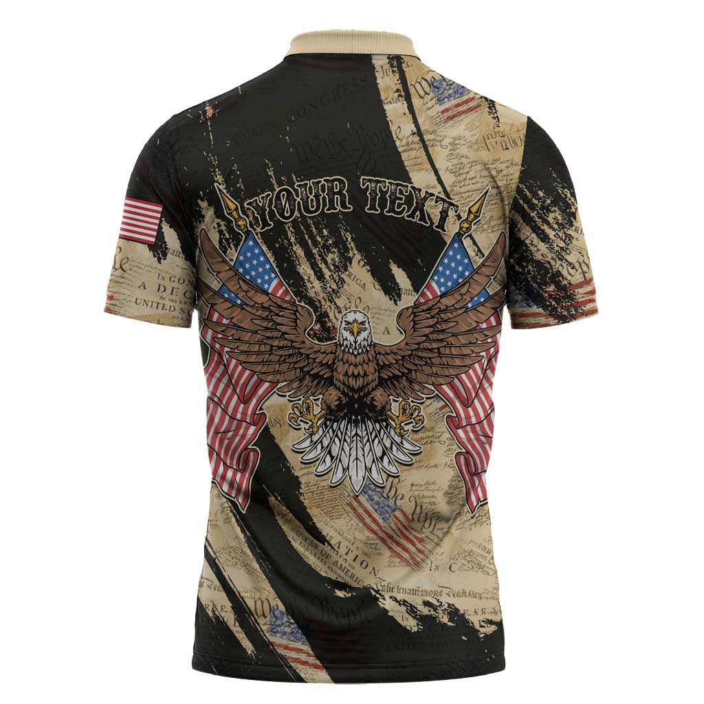 Personalized American 250th Anniversary Zipper Polo Shirt We The People - Wonder Print Shop