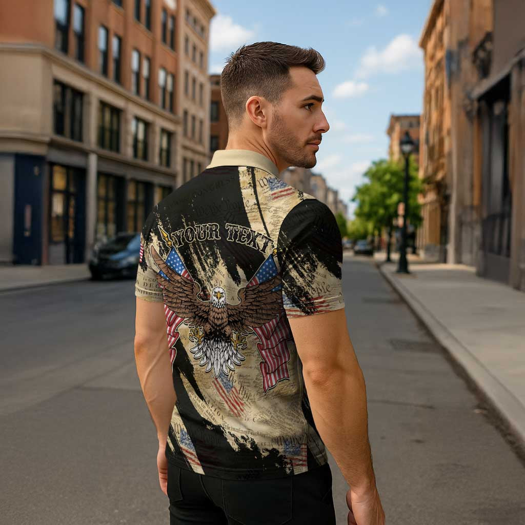 Personalized American 250th Anniversary Zipper Polo Shirt We The People - Wonder Print Shop