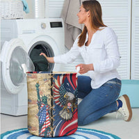 USA Eagle Statue of Liberty Laundry Basket American Patriotic Spirit - Wonder Print Shop