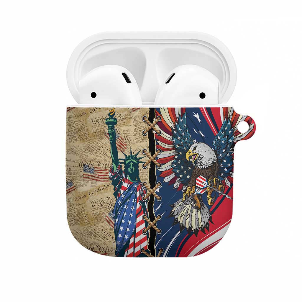USA Eagle Statue of Liberty AirPods Case American Patriotic Spirit - Wonder Print Shop