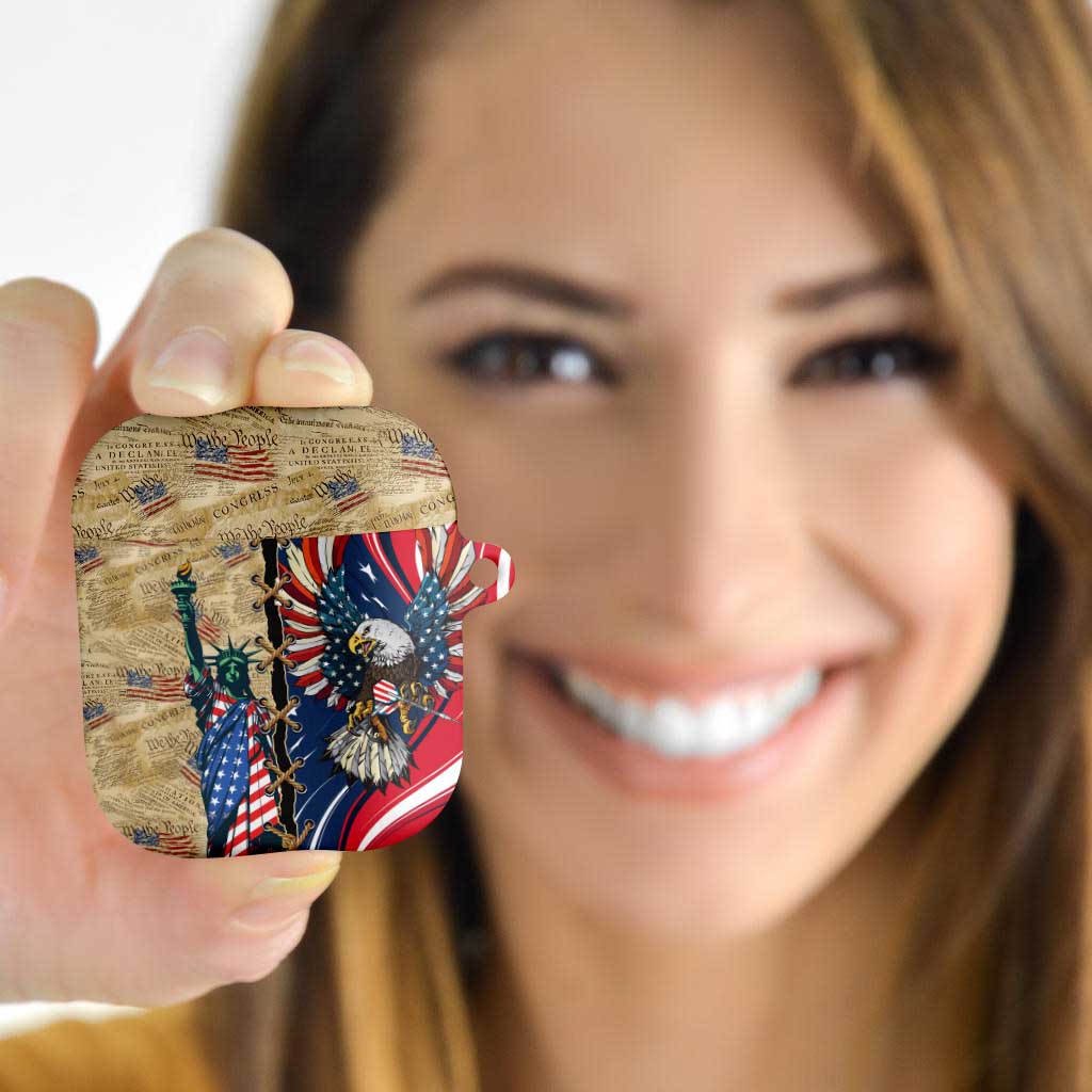 USA Eagle Statue of Liberty AirPods Case American Patriotic Spirit - Wonder Print Shop