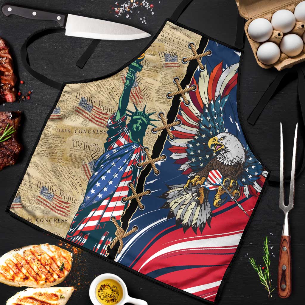 USA Eagle Statue of Liberty Apron American Patriotic Spirit - Wonder Print Shop