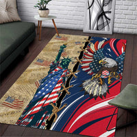 USA Eagle Statue of Liberty Area Rug American Patriotic Spirit - Wonder Print Shop