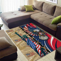 USA Eagle Statue of Liberty Area Rug American Patriotic Spirit - Wonder Print Shop