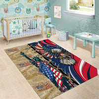 USA Eagle Statue of Liberty Area Rug American Patriotic Spirit - Wonder Print Shop