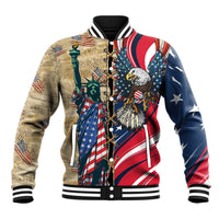 USA Eagle Statue of Liberty Baseball Jacket American Patriotic Spirit - Wonder Print Shop