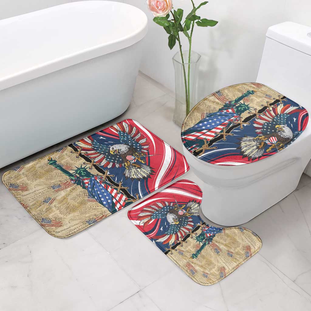 USA Eagle Statue of Liberty Bathroom Set American Patriotic Spirit - Wonder Print Shop