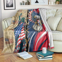 USA Eagle Statue of Liberty Blanket American Patriotic Spirit - Wonder Print Shop