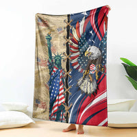 USA Eagle Statue of Liberty Blanket American Patriotic Spirit - Wonder Print Shop