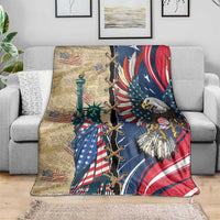 USA Eagle Statue of Liberty Blanket American Patriotic Spirit - Wonder Print Shop