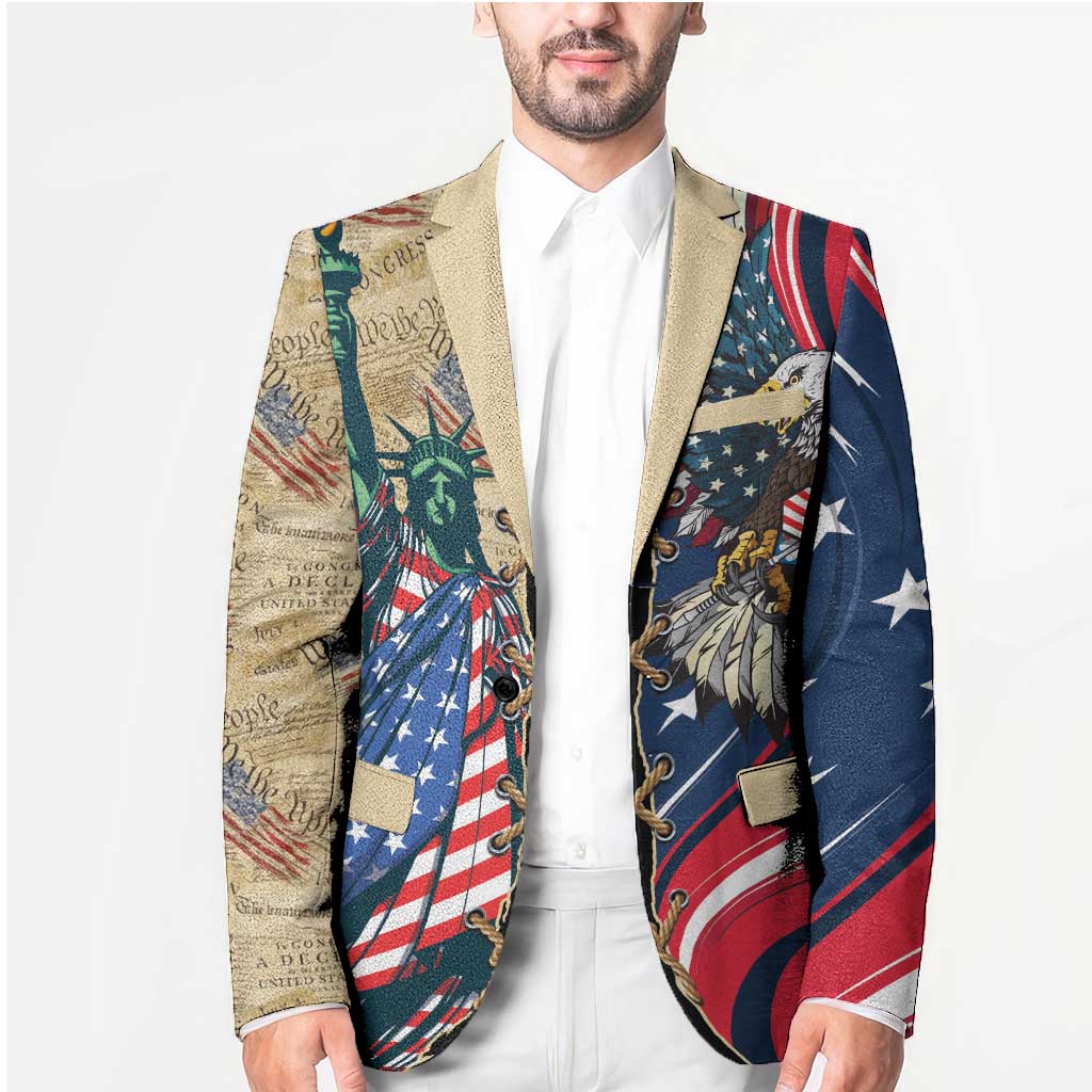 USA Eagle Statue of Liberty Blazer American Patriotic Spirit - Wonder Print Shop
