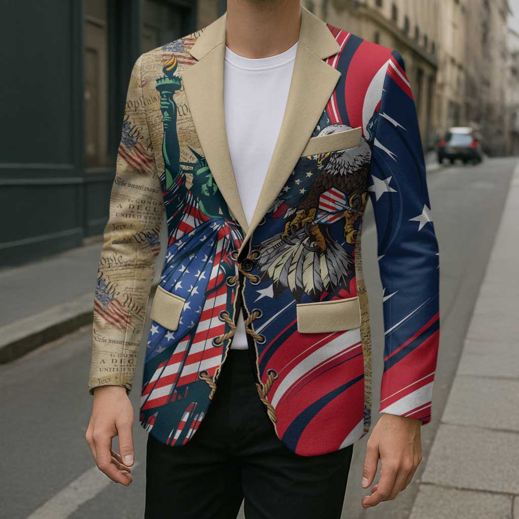 USA Eagle Statue of Liberty Blazer American Patriotic Spirit - Wonder Print Shop