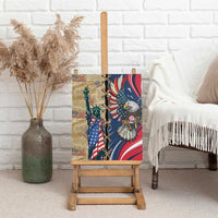 USA Eagle Statue of Liberty Canvas Wall Art American Patriotic Spirit - Wonder Print Shop