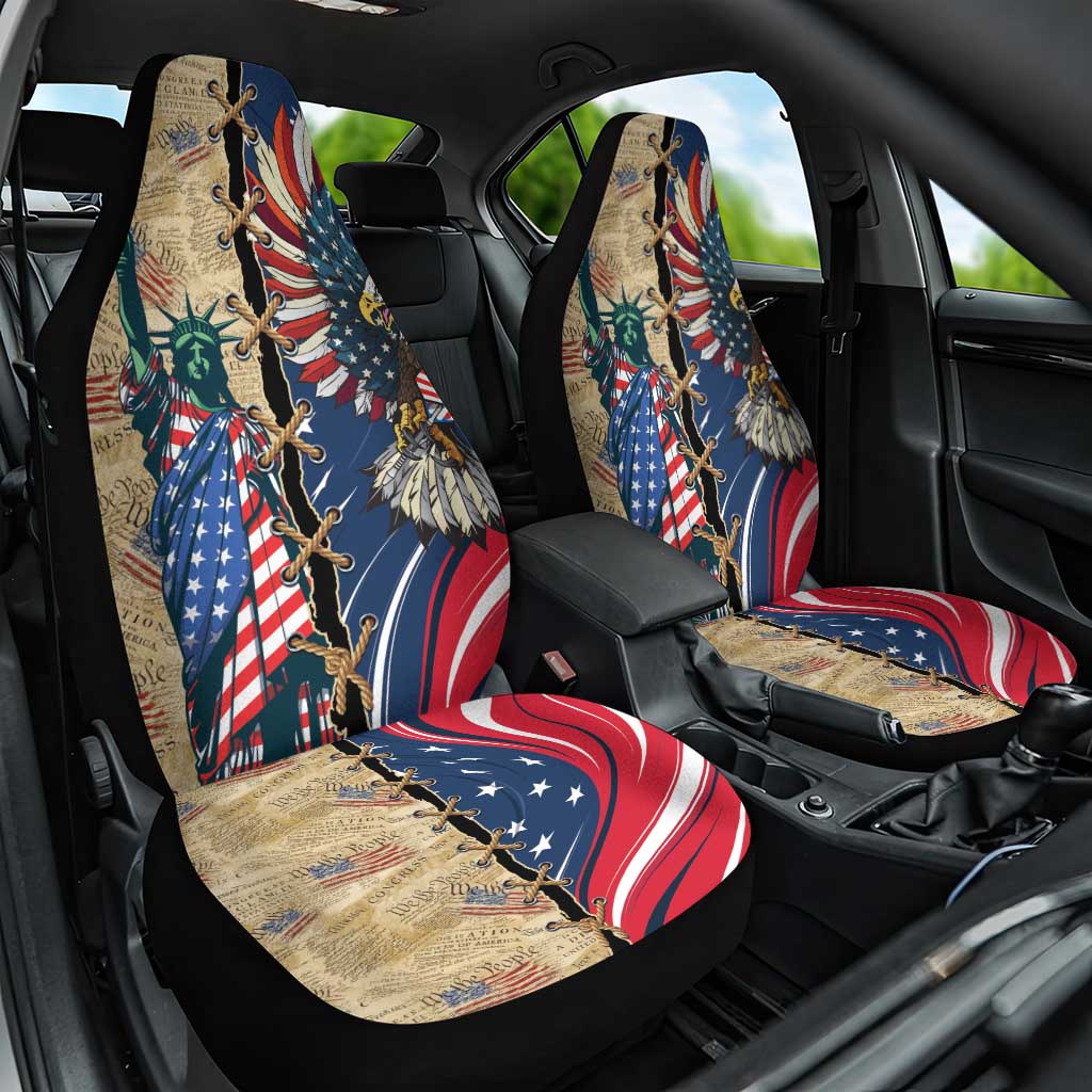 USA Eagle Statue of Liberty Car Seat Cover American Patriotic Spirit - Wonder Print Shop