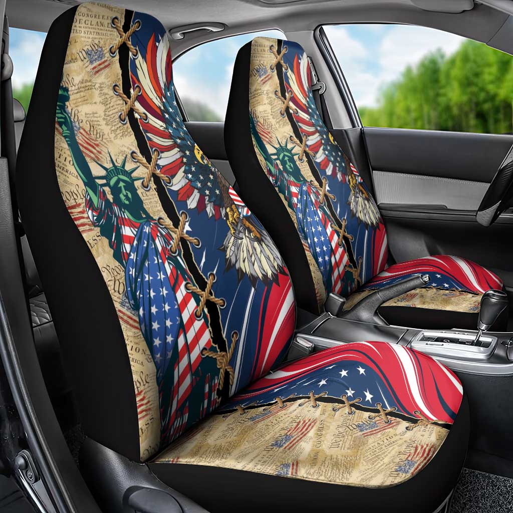 USA Eagle Statue of Liberty Car Seat Cover American Patriotic Spirit - Wonder Print Shop