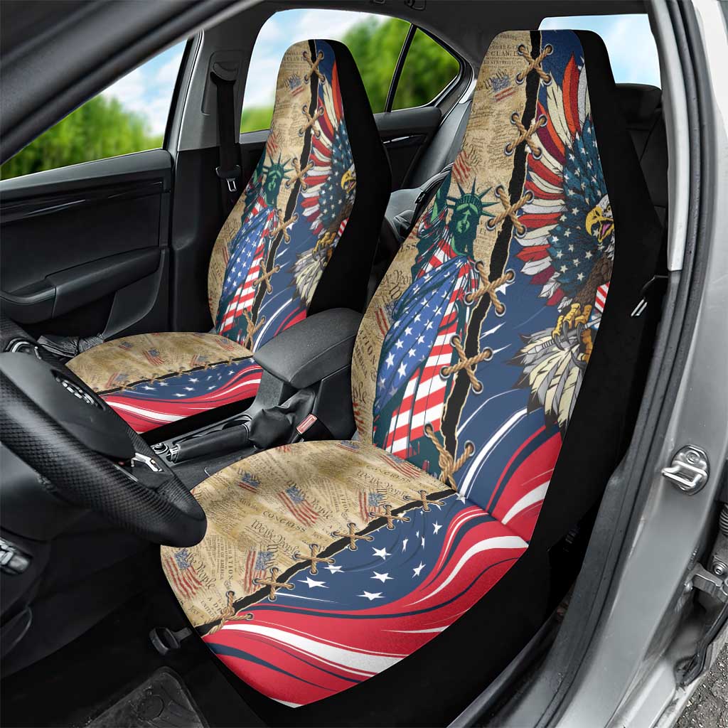 USA Eagle Statue of Liberty Car Seat Cover American Patriotic Spirit - Wonder Print Shop