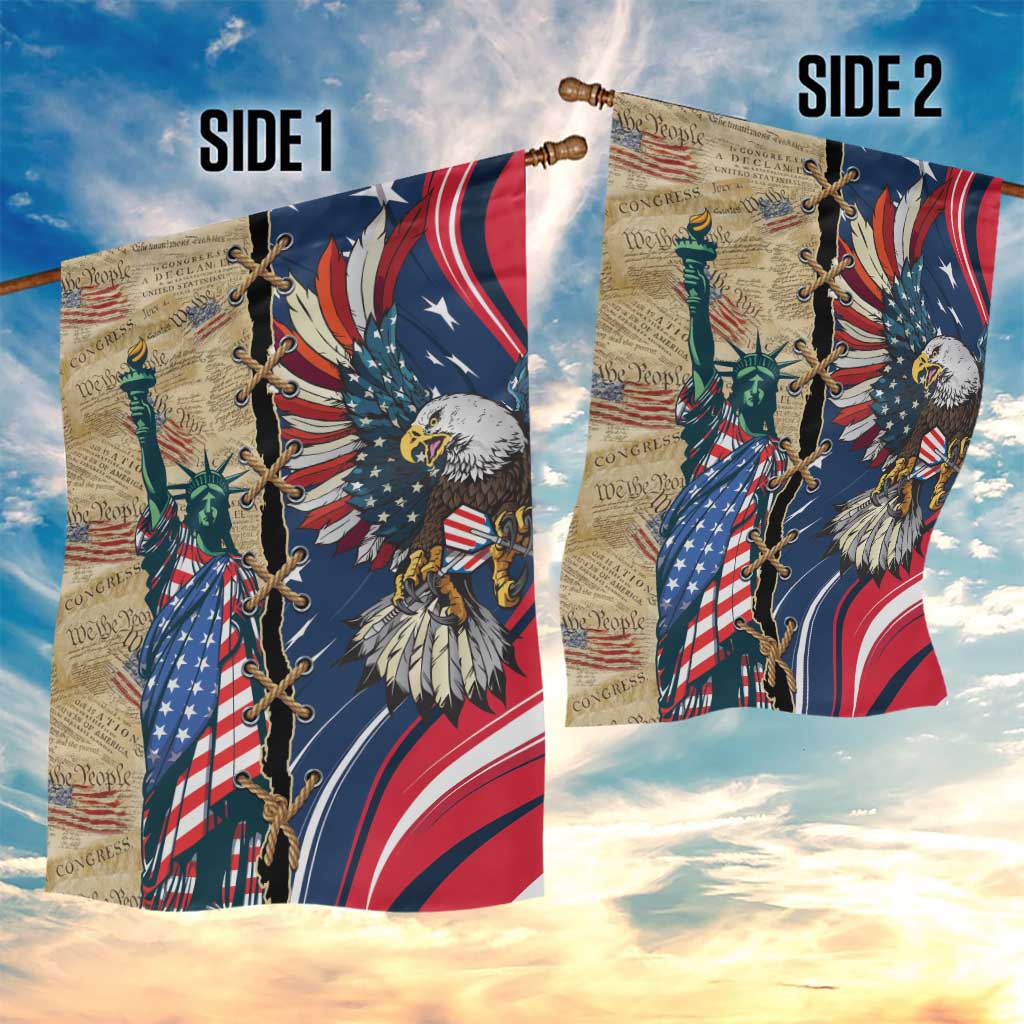 USA Eagle Statue of Liberty Garden Flag American Patriotic Spirit - Wonder Print Shop