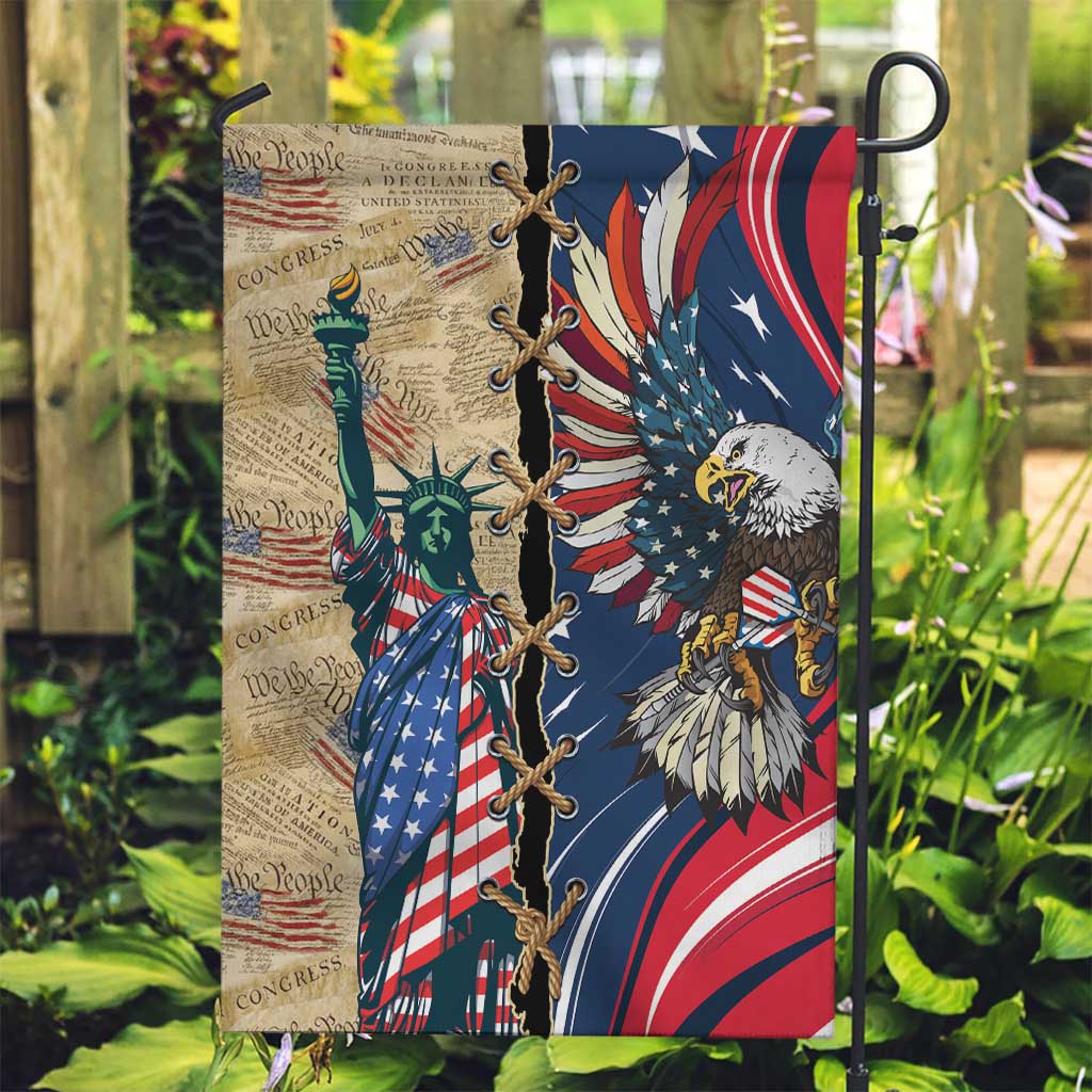 USA Eagle Statue of Liberty Garden Flag American Patriotic Spirit - Wonder Print Shop