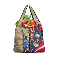 USA Eagle Statue of Liberty Grocery Bag American Patriotic Spirit - Wonder Print Shop