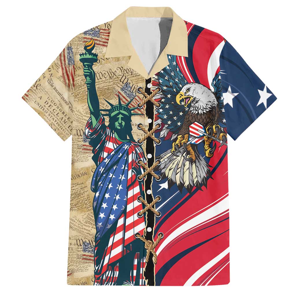 USA Eagle Statue of Liberty Hawaiian Shirt American Patriotic Spirit - Wonder Print Shop
