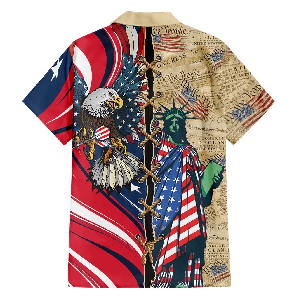 USA Eagle Statue of Liberty Hawaiian Shirt American Patriotic Spirit - Wonder Print Shop