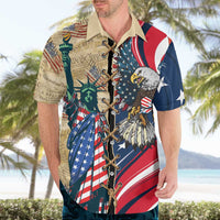 USA Eagle Statue of Liberty Hawaiian Shirt American Patriotic Spirit - Wonder Print Shop