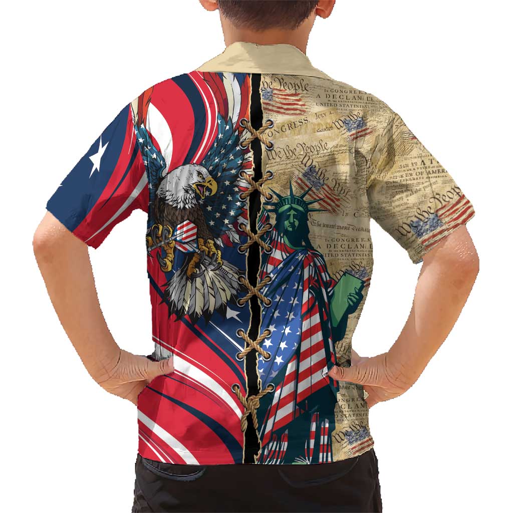 USA Eagle Statue of Liberty Hawaiian Shirt American Patriotic Spirit - Wonder Print Shop