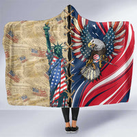 USA Eagle Statue of Liberty Hooded Blanket American Patriotic Spirit - Wonder Print Shop