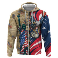 USA Eagle Statue of Liberty Hoodie American Patriotic Spirit - Wonder Print Shop